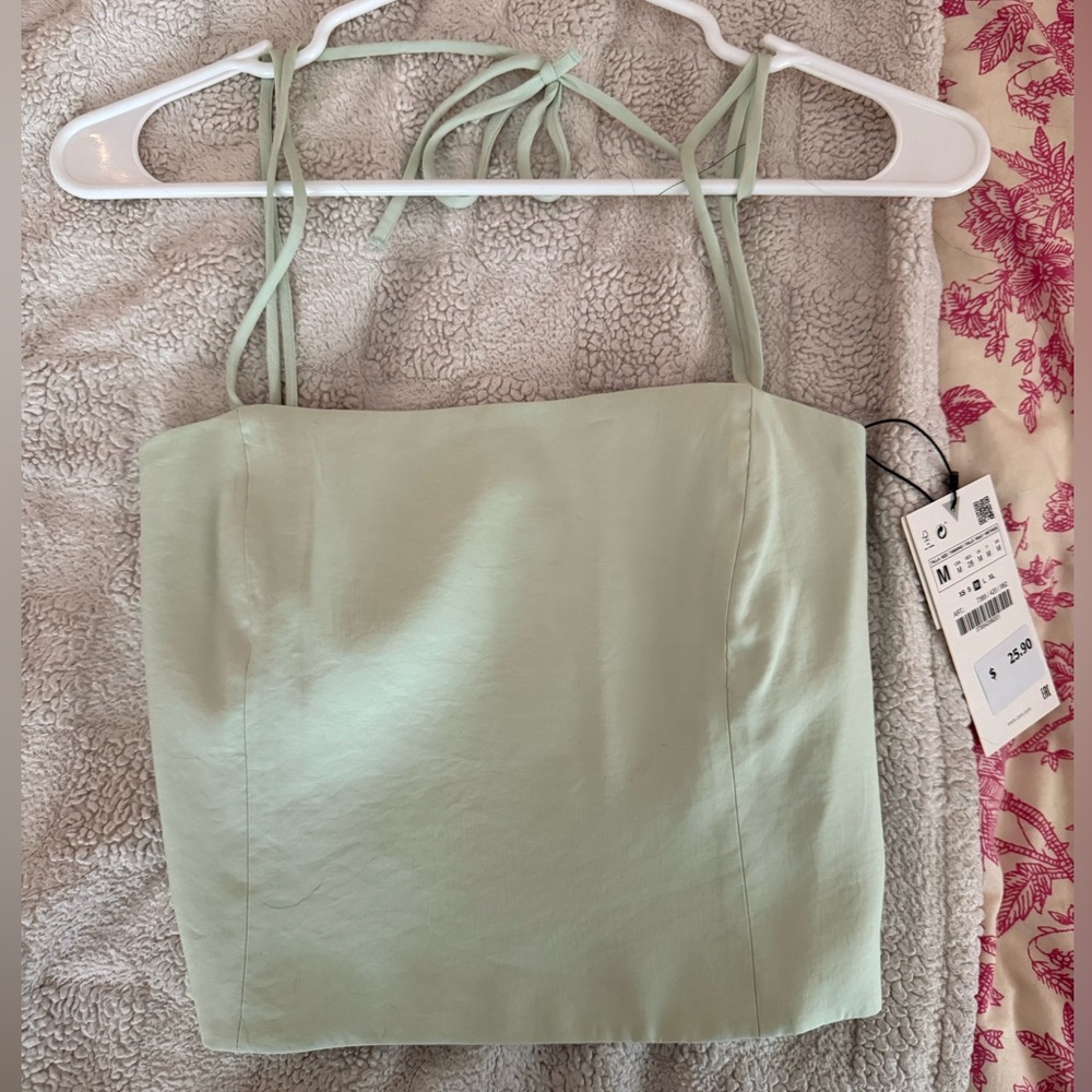 Zara Light Mint Green Tie-Strap Camisole